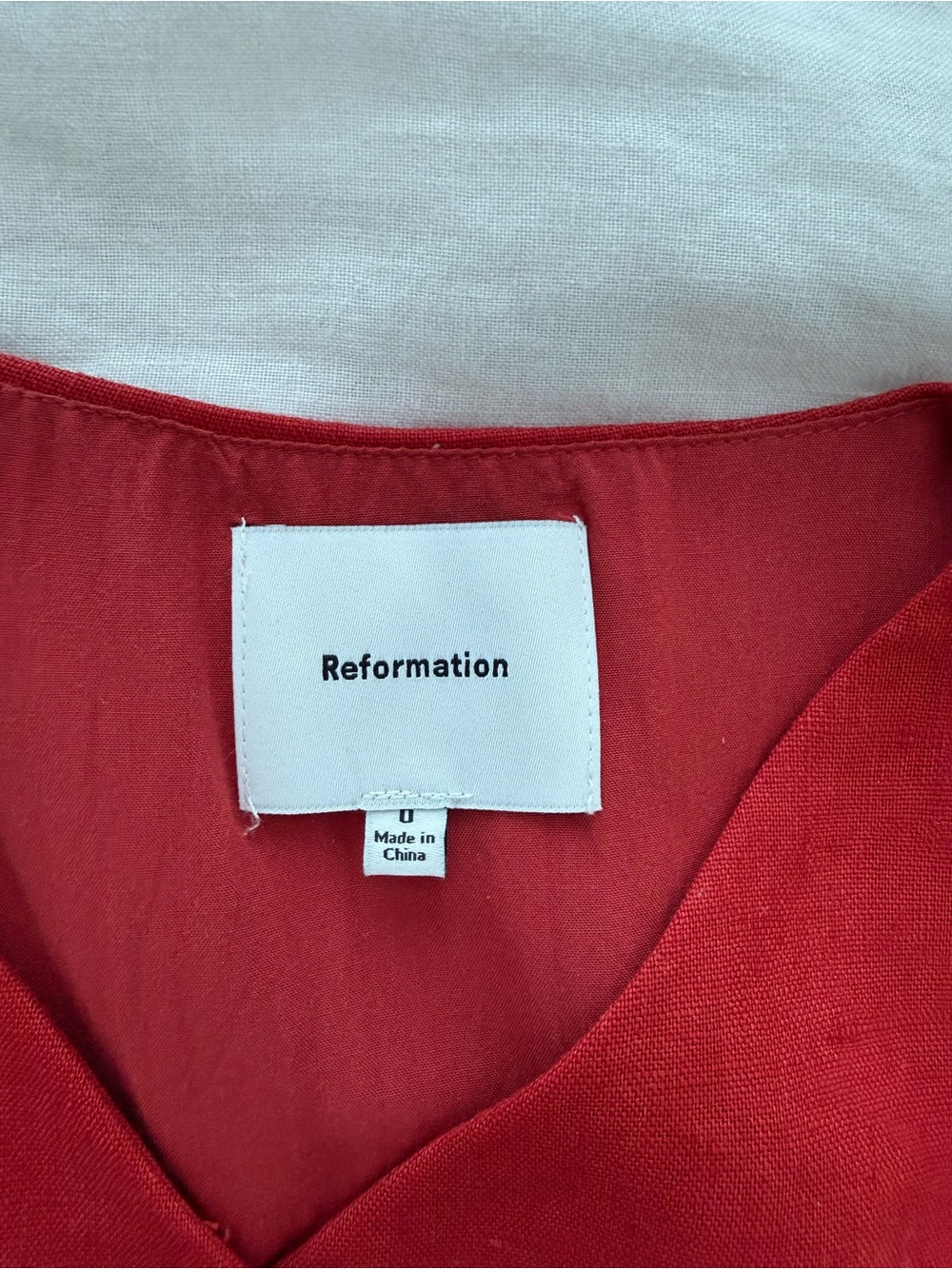Reformation Red Linen Two-Piece Skirt and Vest Set - Picture 5 of 5